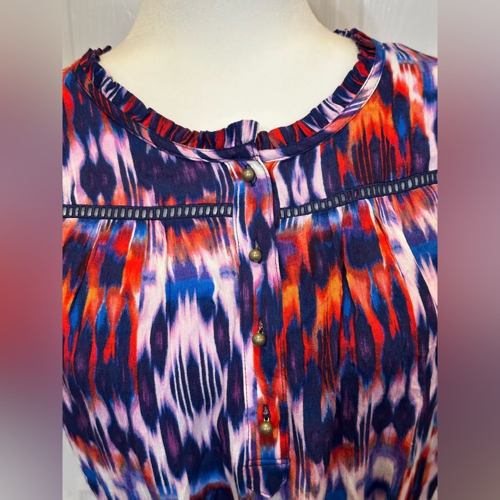 Liz Claiborne Dress purple rust blue petite Small NWT - Picture 8 of 9